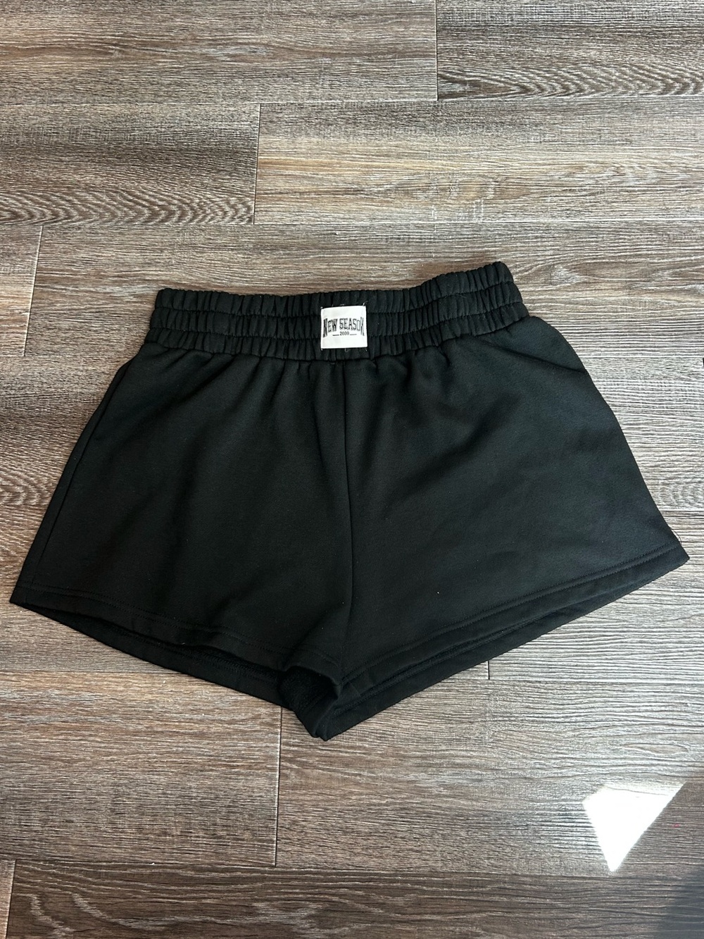 Women's Black Athletic Elastic-Waist Shorts